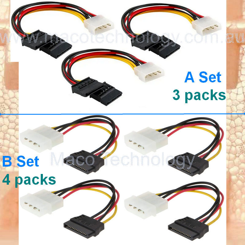 3 x Molex to 2xSATA/4xMolex to SATA Power Cable Adapter ($10 each, please note no) Free Standard Postage