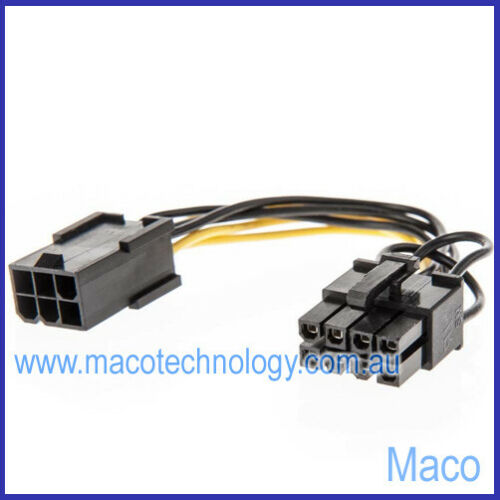 6 Pin to 8 Pin (Female to Male) PCIE Video Card Power Cable/Adapter Free Standard Postage
