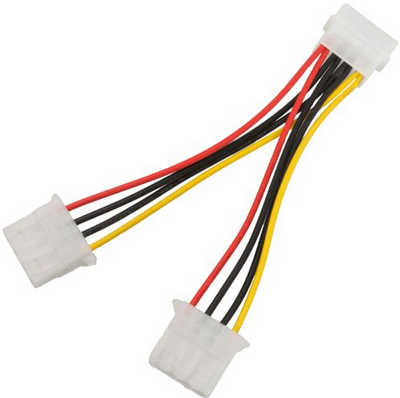 Two packs Molex to 2 x Molex Splitter Y Power Cable Adapter Free Standard Postage