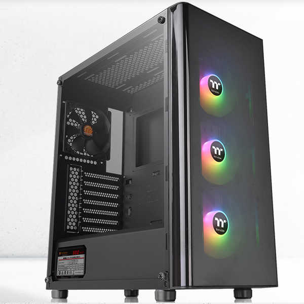 Thermaltake V200 RGB ATX Tower Case with Tempered Glass Side Window Panel 500W PSU