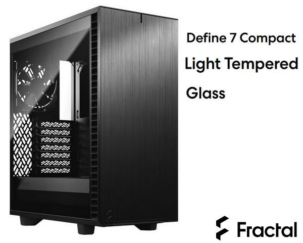 Fractal Design Define 7 Compact Light Tempered Glass Black Tower Case with Side Window