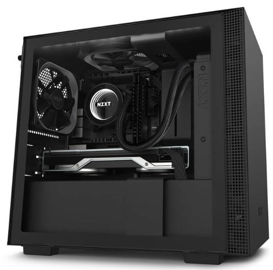 NZXT H210i Black Mini-ITX Tower Case Smart Device V2 Lighting and Fan control with Tempered Glass Side Window Panel