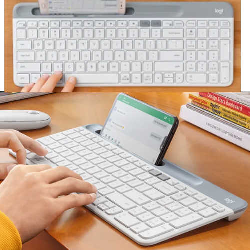 Logitech K580 Off-white Slim Wireless Keyboard for computers, phones or tablets