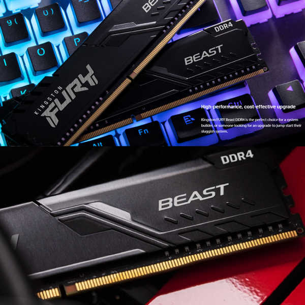 32GB DDR4 Kingston FURY Beast KF436C18BBK2/32 Black Heat Spreader 3200MHz CL18 (2x16GB)