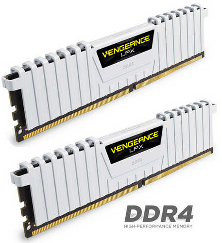16GB DDR4 Corsair CMK16GX4M2B3200C16W Vengeance LPX White Low Profile Heat Spreader 3200MHz CL16-18-18-36 (2x8GB)